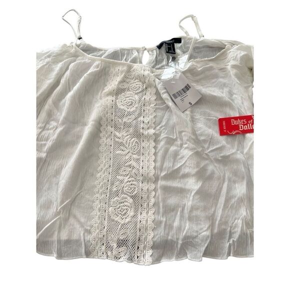 NWT Forever 21 Long Sleeve Off Shoulder Cami Top Blouse Shirt White Small - Picture 6 of 10